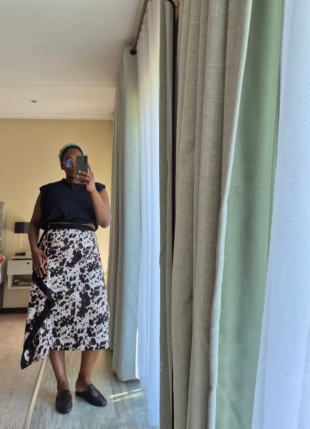 The Moo-ment cow print skirt